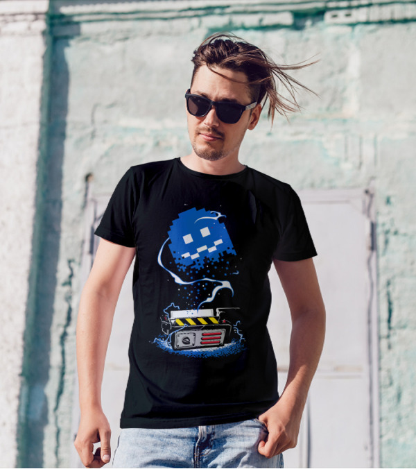 Pac-Man Ghostbuster Trap Pixel Ghost Caught T-Shirt