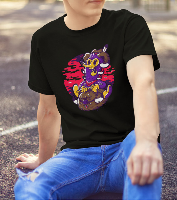 Gugu Rider Cartoon Character Riding Mythical Beast T-Shirt