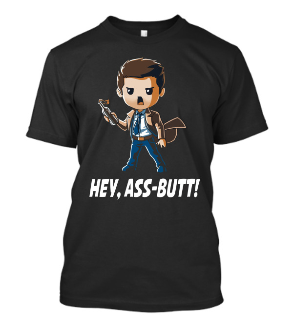 Supernatural Castiel Hey Ass-Butt Cartoon Character T-Shirt