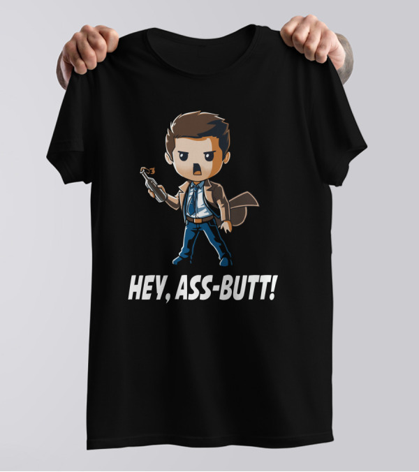 Supernatural Castiel Hey Ass-Butt Cartoon Character T-Shirt