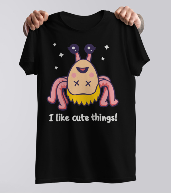 Playful Cartoon Creature I Like Cute Things Starry T-Shirt
