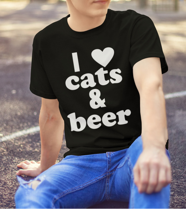 I Love Cats And Beer T-Shirt