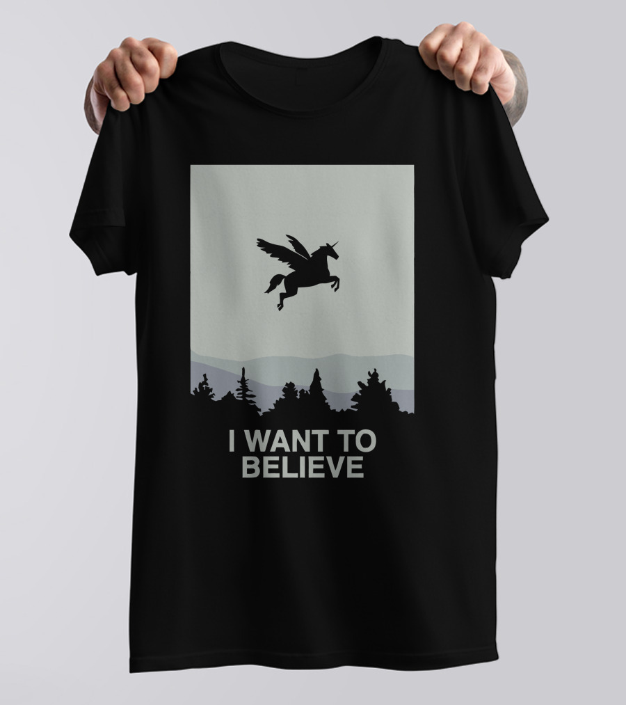 I Want To Believe Flying Unicorn T-Shirt
