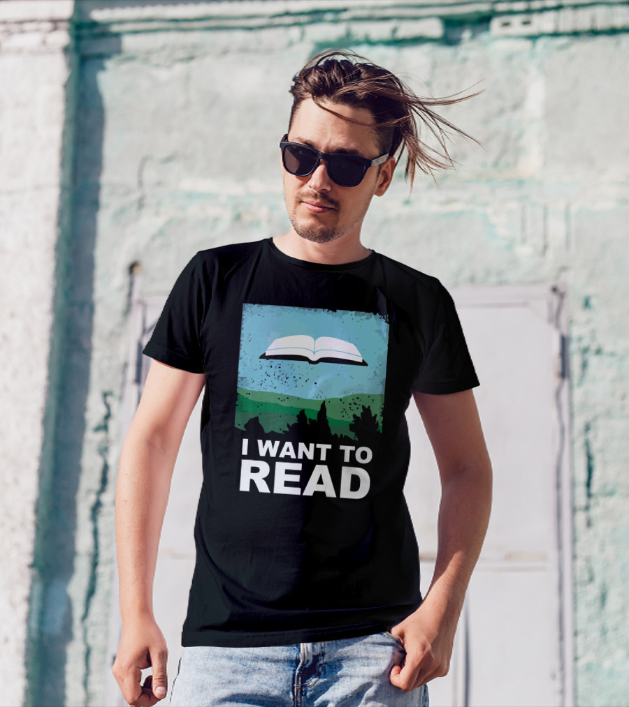 I Want To Read Open Book Landscape T-Shirt
