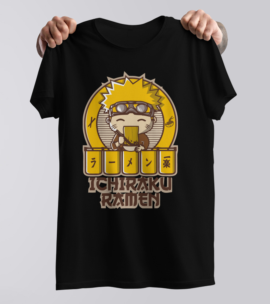 Ichiraku Ramen Cute Character Eating Noodles Iconic T-Shirt