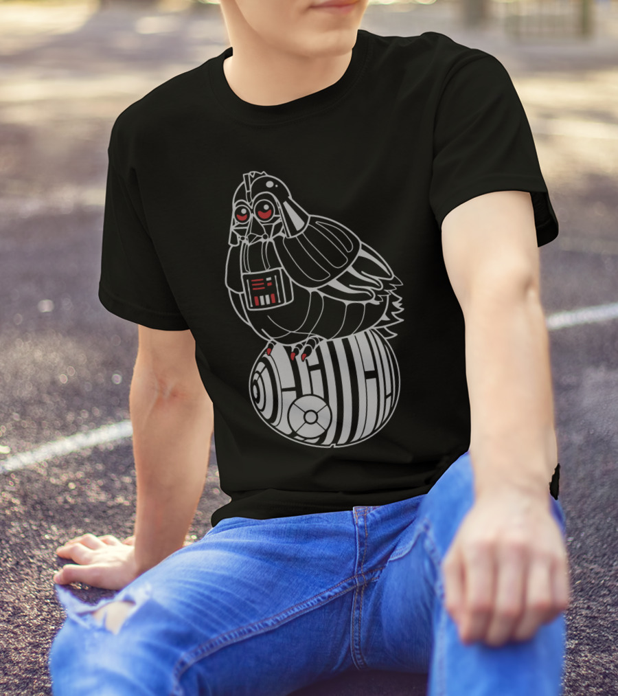 Darth Vader Bird On Death Star Egg T-Shirt