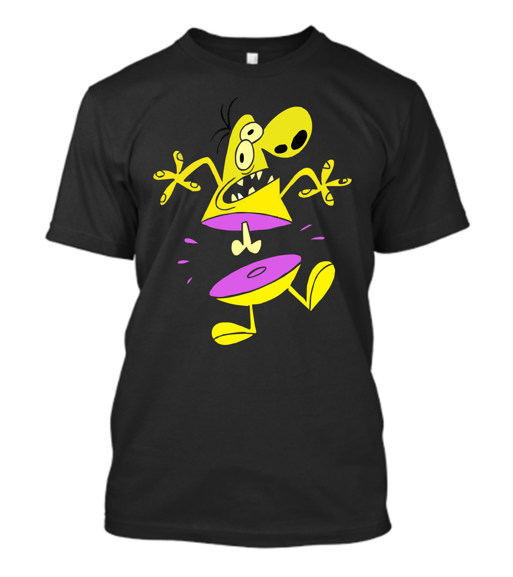 Cartoon Character Split In Half With Animated Expression T-Shirt