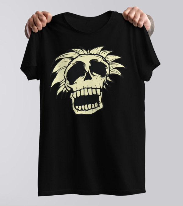 Intellectua Skull With Wild Hair T-Shirt