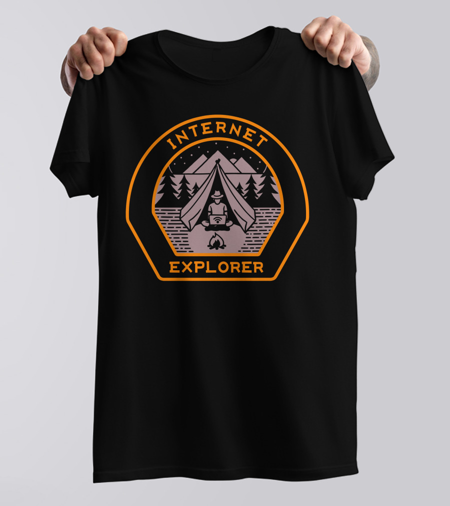 INTERNET EXPLORER CAMPING LAPTOP OUTDOOR ADVENTURE T-Shirt