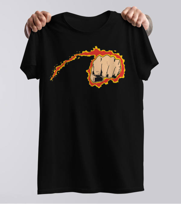 Iron Fist Flaming Punch Iconic Comic T-Shirt