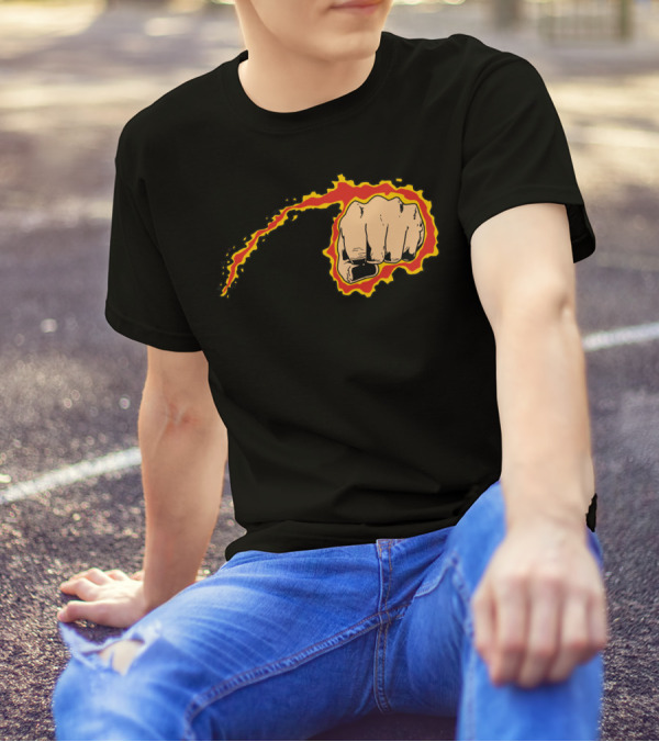 Iron Fist Flaming Punch Iconic Comic T-Shirt