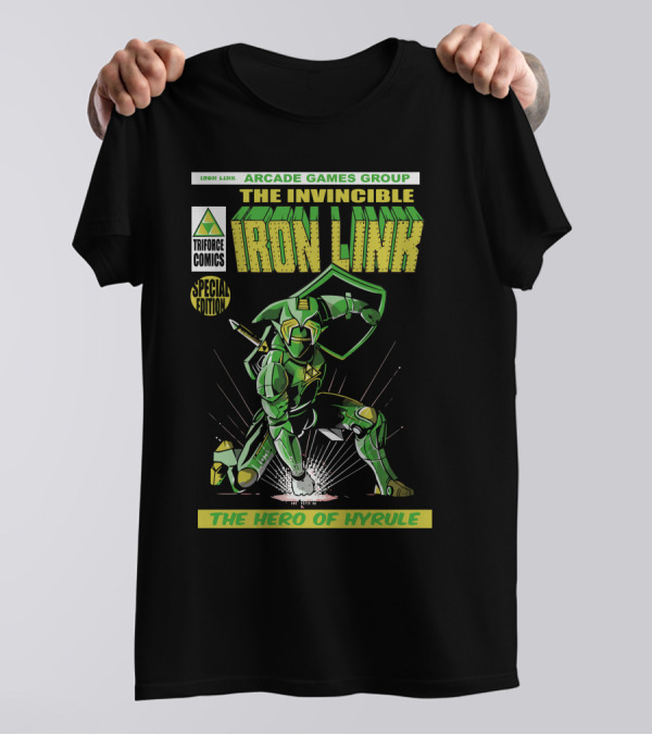 Arcade Games Group Triforce Comics The Invincible Iron Link Special Edition The Hero Of Hyrule T-Shirt