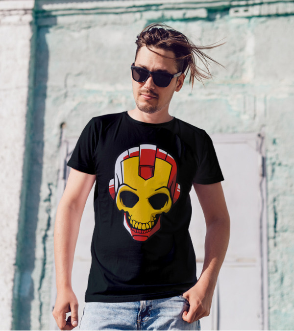 Iron Man Yellow Skull Helmet T-Shirt