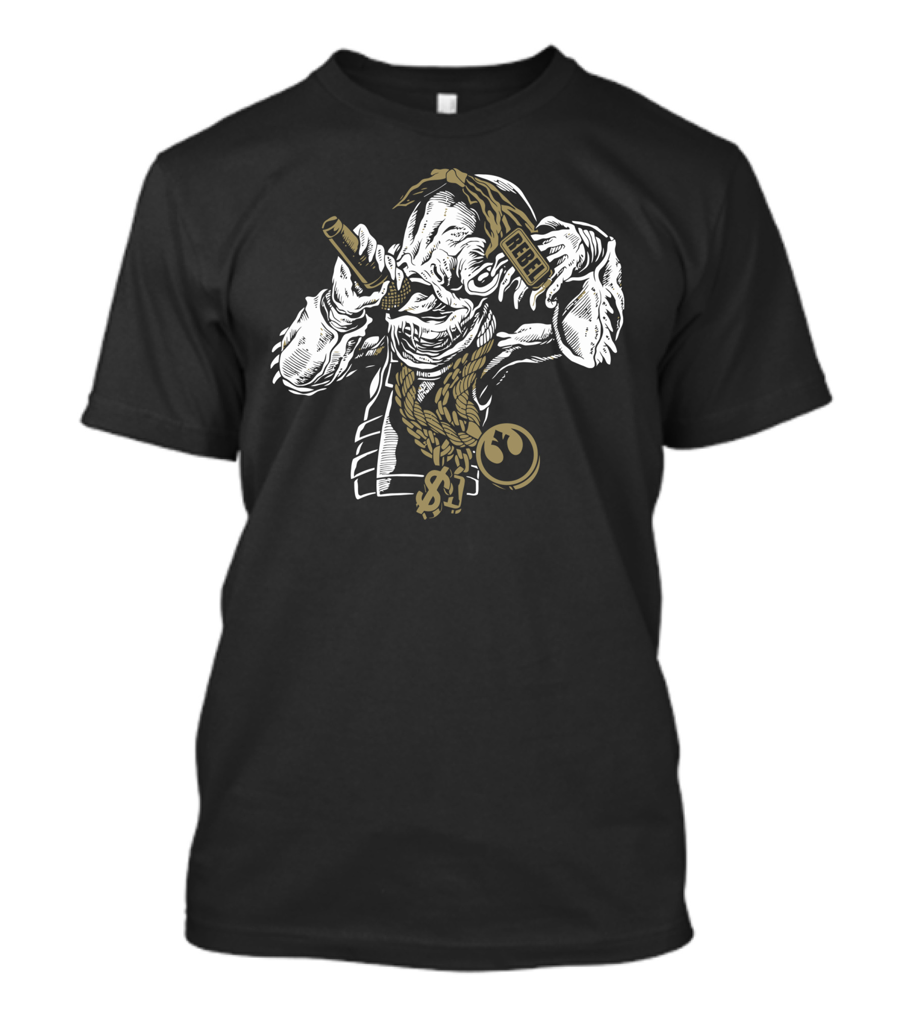 Rebel Rap Yoda With Mic And Gold Chains T-Shirt