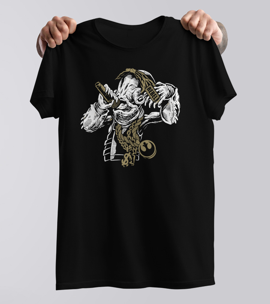 Rebel Rap Yoda With Mic And Gold Chains T-Shirt