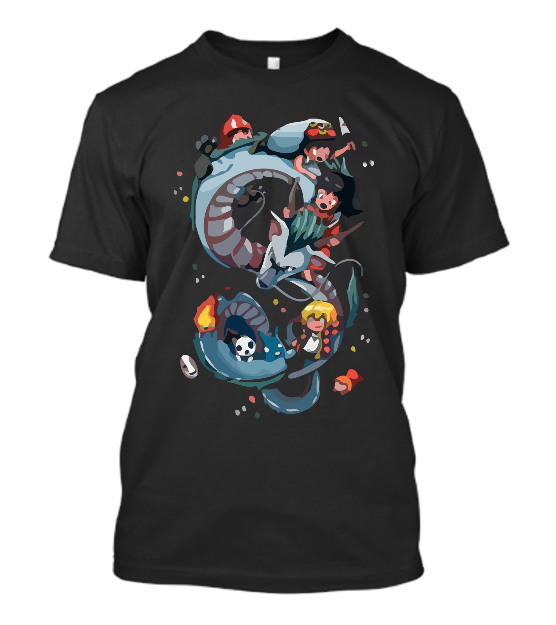 Miya World Adventure With Dragon And Heroic Characters T-Shirt