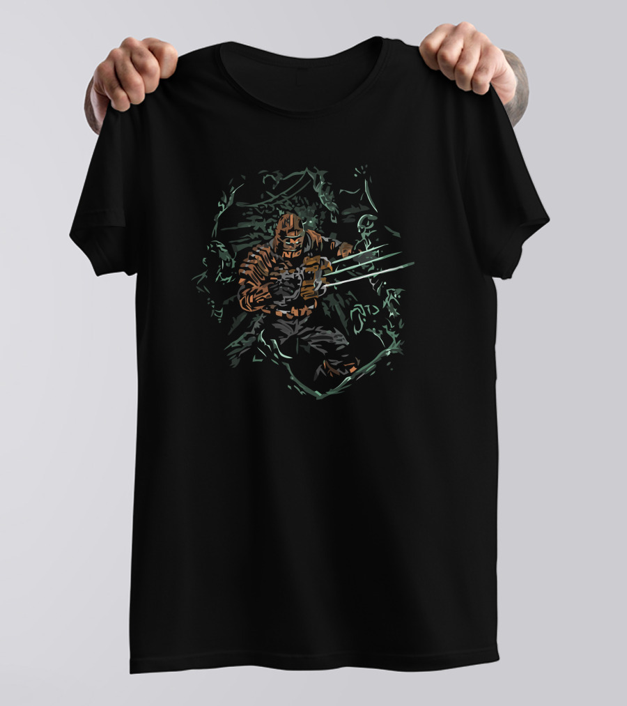 Necro Nightmare Zombie Hunter With Claw Weapons T-Shirt