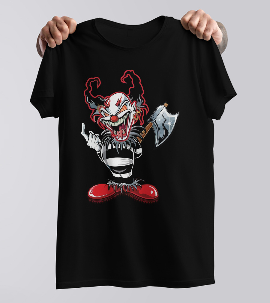 Pilot Automotive Clown With Axe And Red Shoes T-Shirt