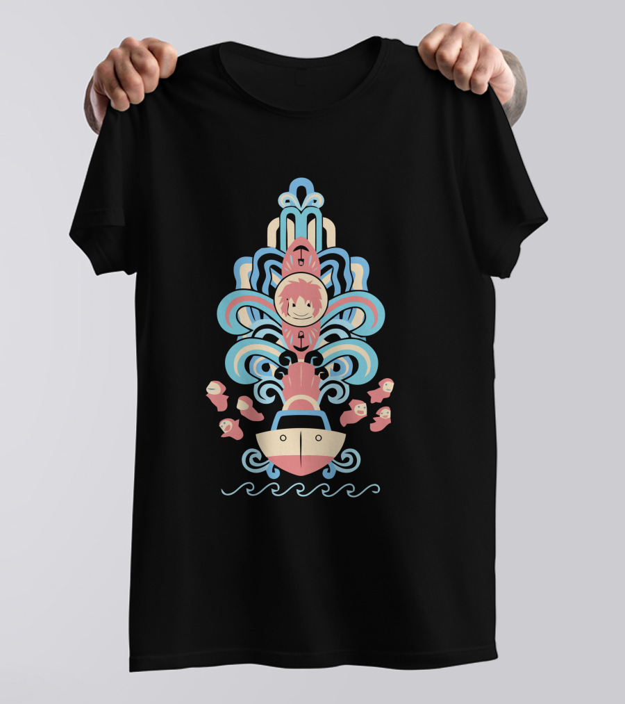 Ponyo Deco Nautical Wave Adventure T-Shirt