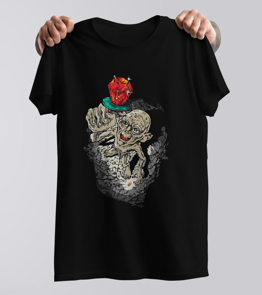 Precious Pop Gollum With Red Gem Teal Hat T-Shirt