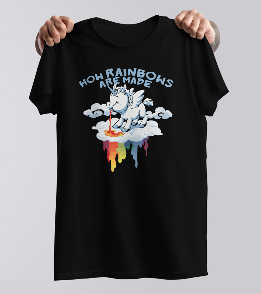 How Rainbows Are Made Unicorn Cloud Rainbow Drip T-Shirt