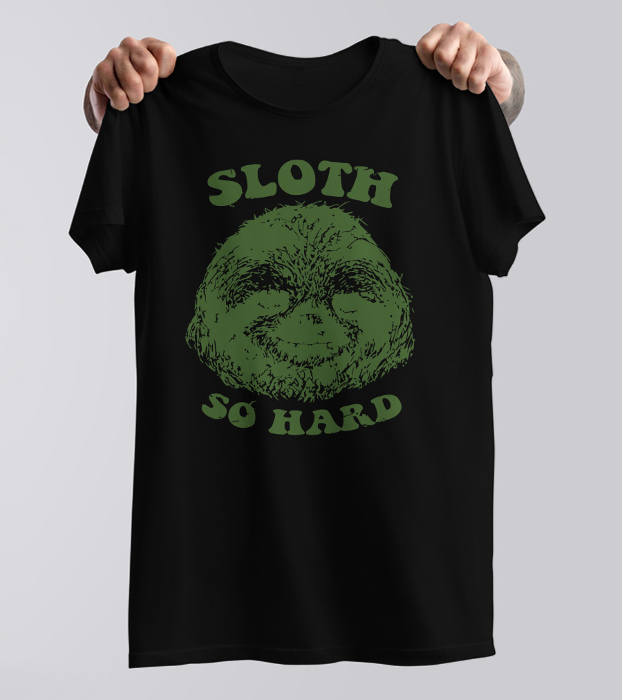 SLOTH SO HARD Green Face T-Shirt