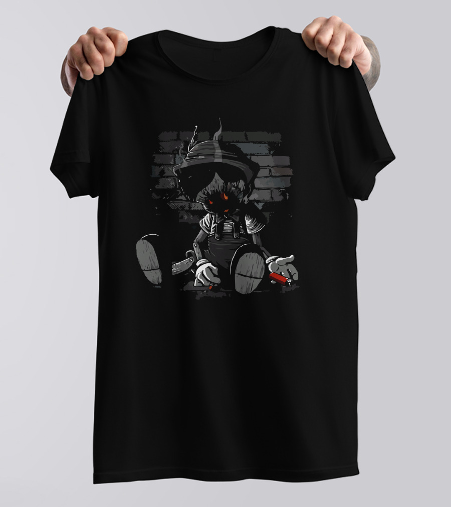 Smoking Kills Dark Puppet With Cigarettes And Brick Wall T-Shirt