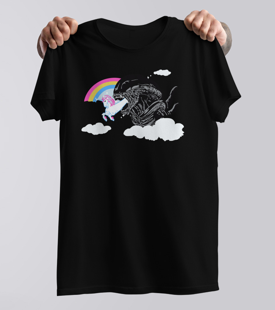 Alien Unicorn Rainbow Encounter Fantasy T-Shirt
