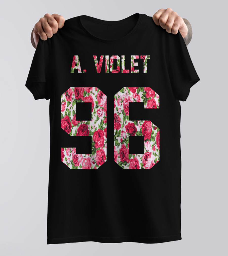 A. Violet 96 Floral Roses T-Shirt