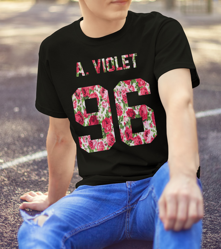 A. Violet 96 Floral Roses T-Shirt
