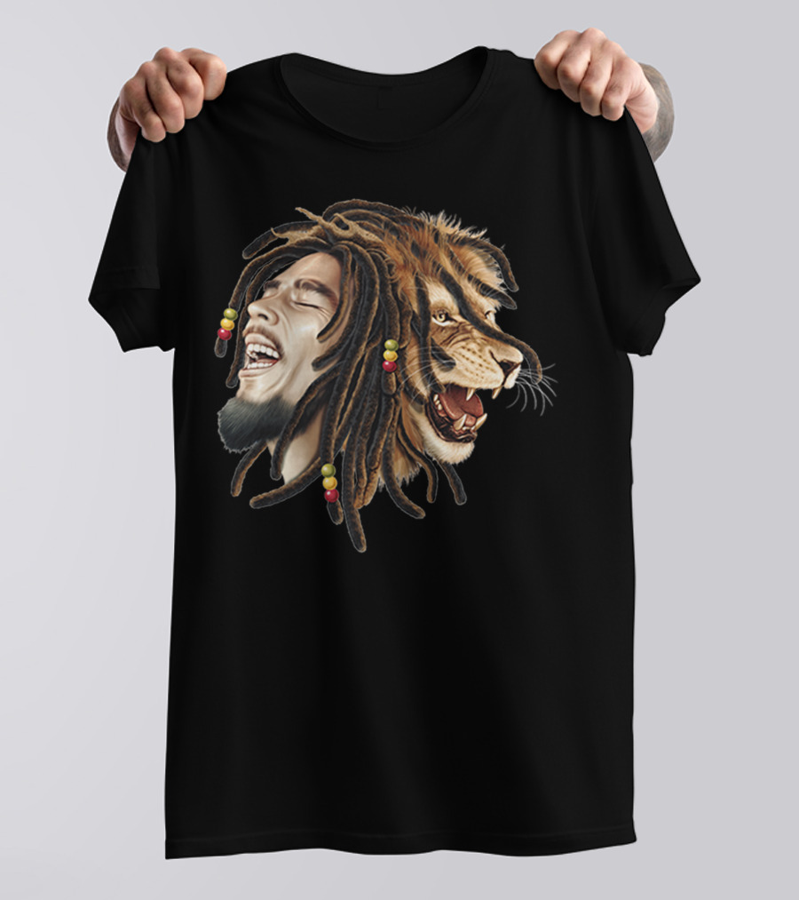 Bob Marley Lion Head Dreadlocks Fusion T-Shirt