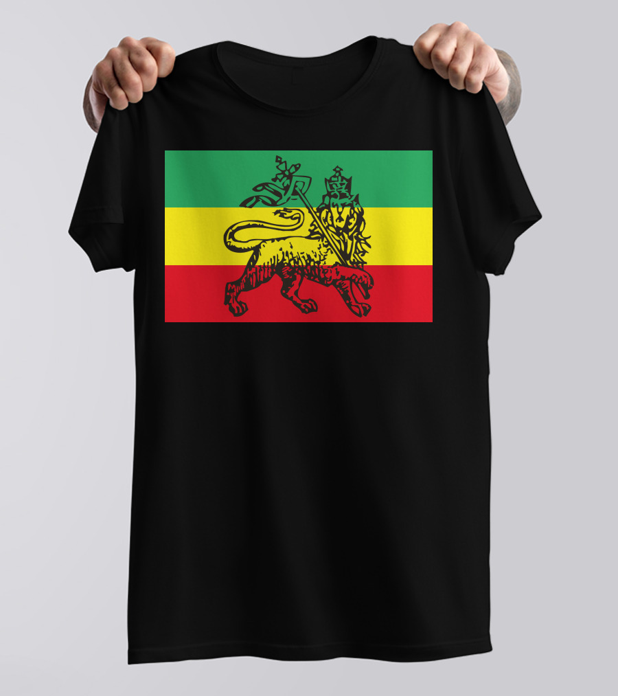 Ethiopia Reggae Rasta Lion Of Judah Flag T-Shirt