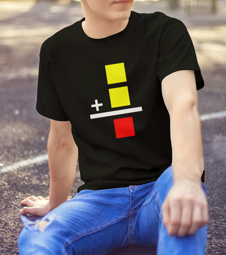 Funny Soccer Penalty Equation Yellow Plus Red Card T-Shirt