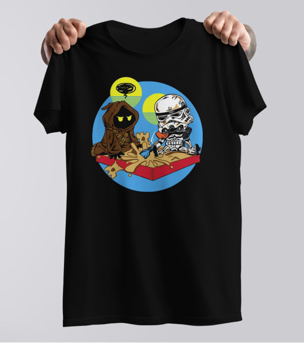 Jawa Vs Sandtrooper Sandbox Showdown T-Shirt