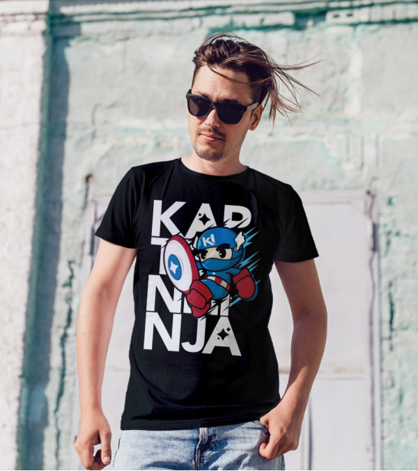 Kaptainninja Captain America Style Ninja Hero T-Shirt