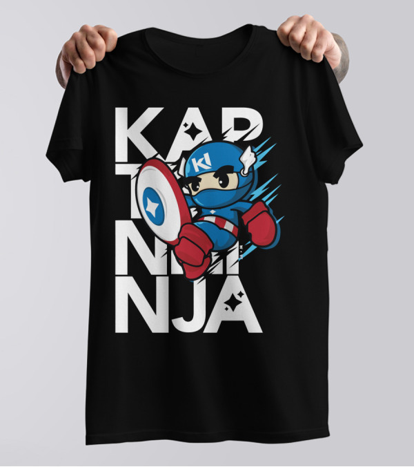 Kaptainninja Captain America Style Ninja Hero T-Shirt