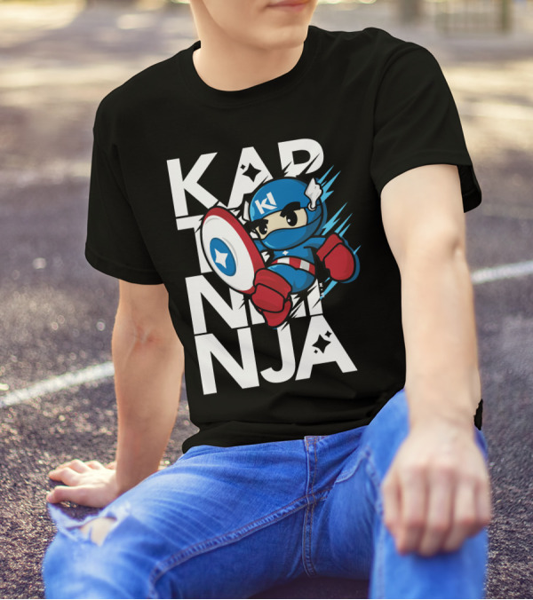 Kaptainninja Captain America Style Ninja Hero T-Shirt