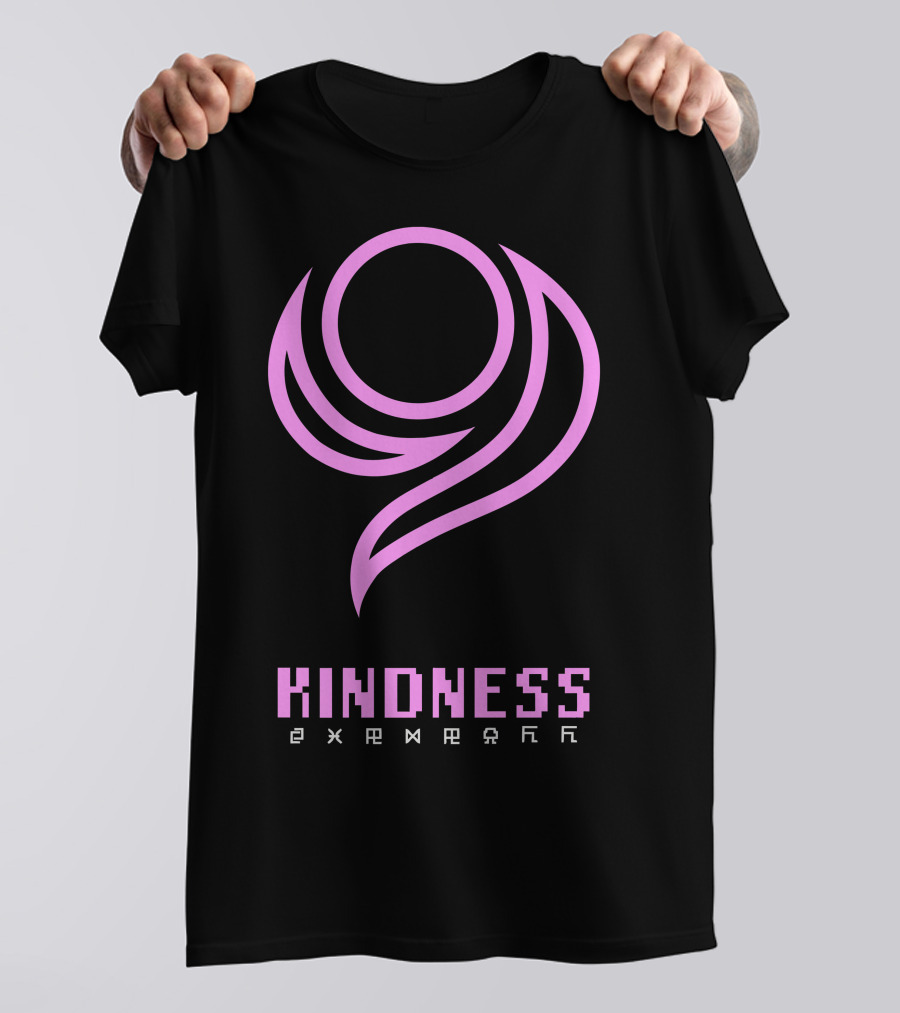 Kindness 9 Pink Symbol With Geometric Characters T-Shirt