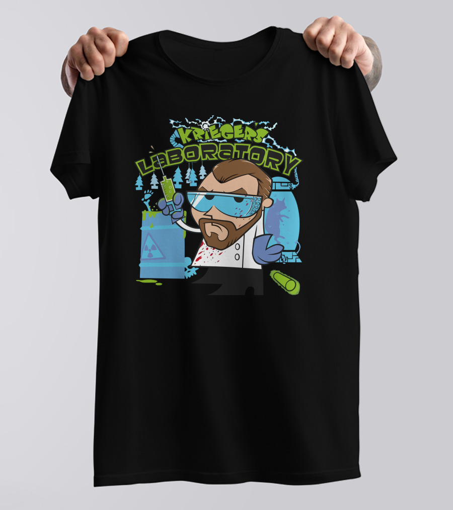 KriegerS Laboratory Scientist With Test Tube And Radioactive Container T-Shirt