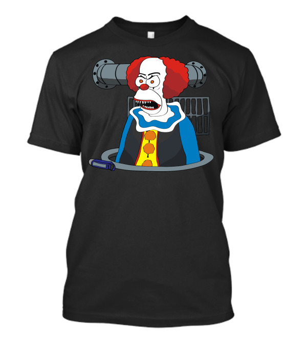 Krustywise The Clown Pennywise Mashup Sewer Cartoon Character T-Shirt