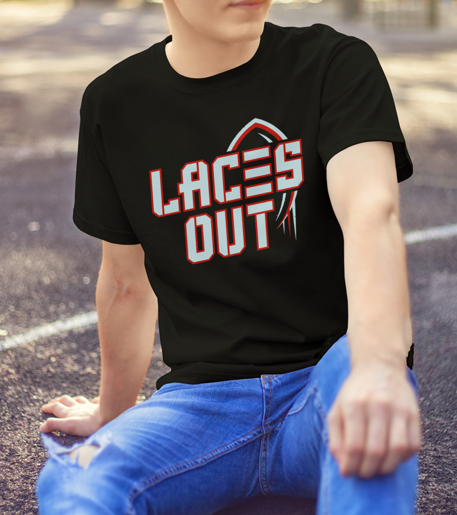 Laces Out Football Reference With Goal Post T-Shirt