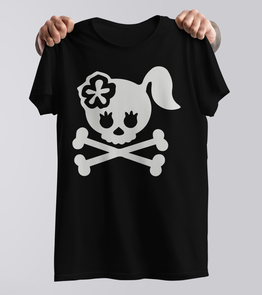 Lady Skull Flower Crossbones T-Shirt