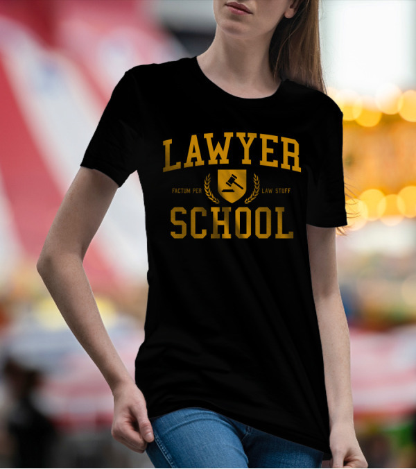 Lawyer School Factum Per Law Stuff Gavel Shield Emblem T-Shirt