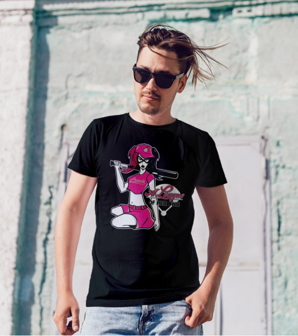Peach A League Of Her Own Baseball Girl T-Shirt