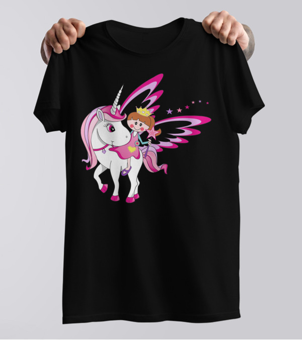 Let's Go My Little Unicorn With Princess And Magical Wings T-Shirt