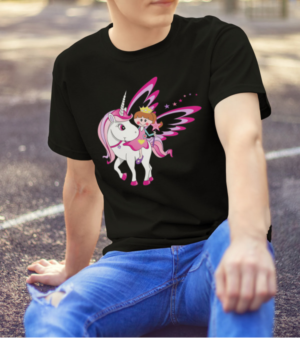 Let's Go My Little Unicorn With Princess And Magical Wings T-Shirt