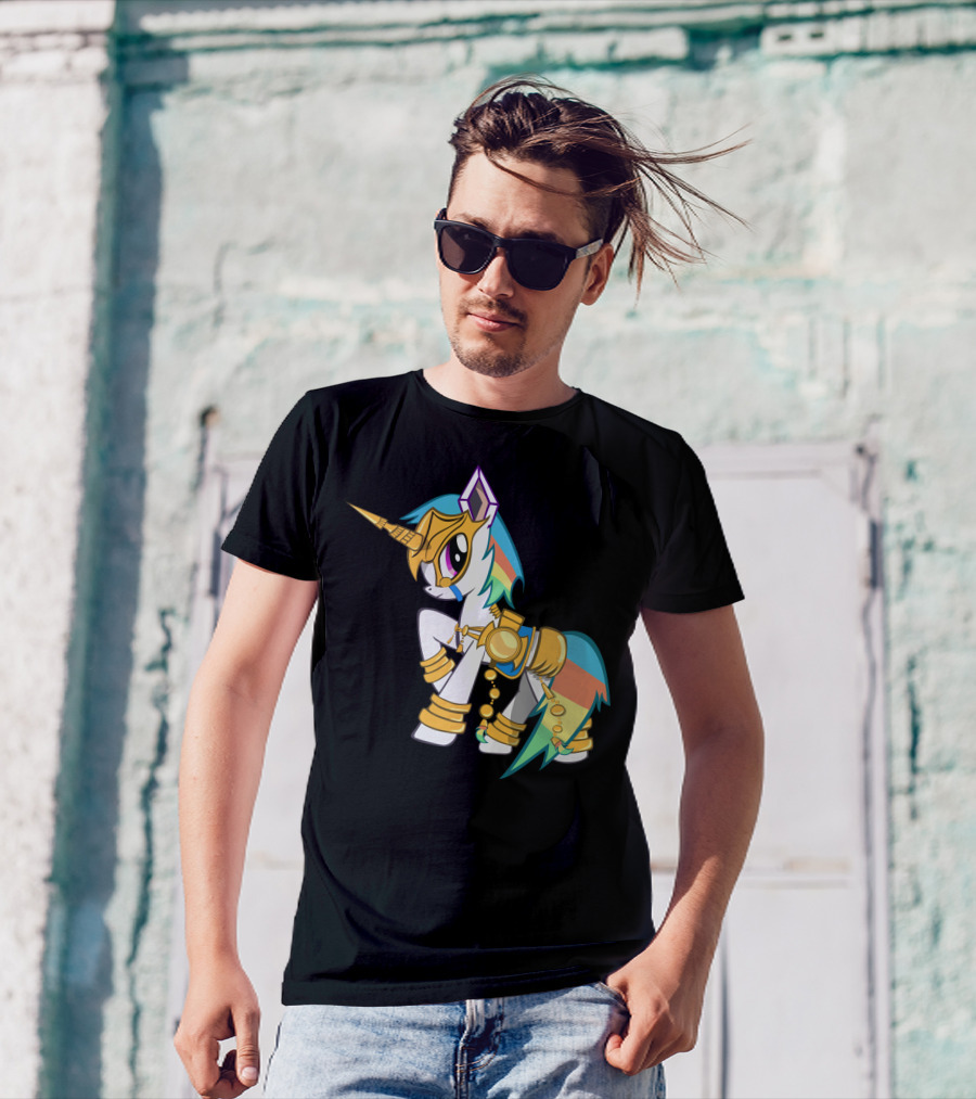Robotic Baby Unicorn Gold Armor Rainbow Mane T-Shirt