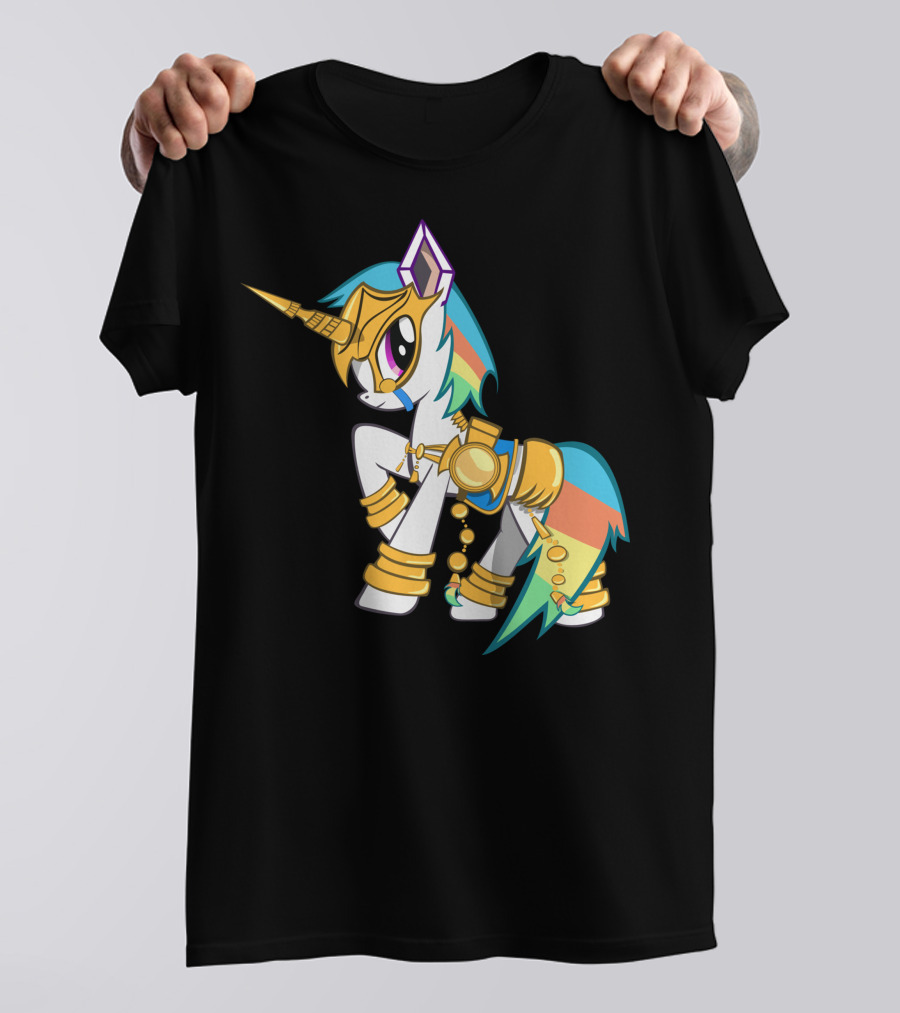 Robotic Baby Unicorn Gold Armor Rainbow Mane T-Shirt