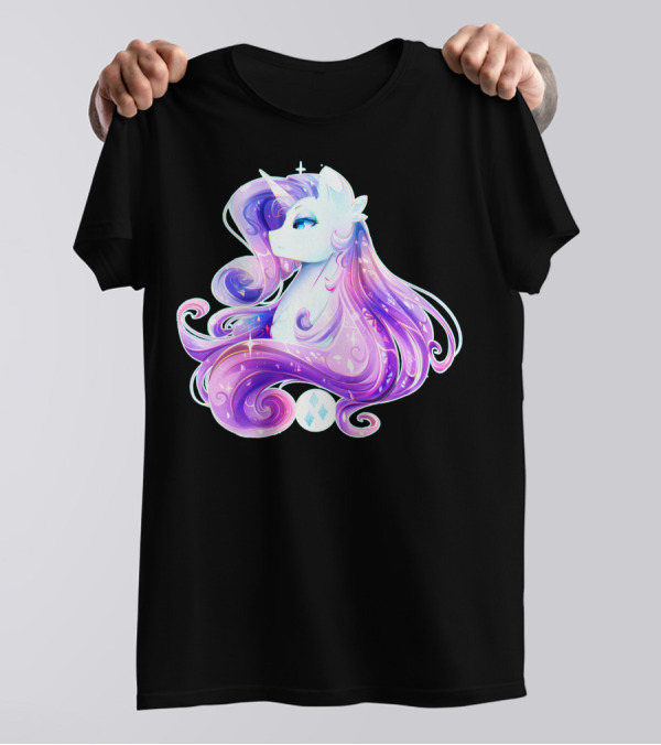 Shining Beautiful Unicorn With Colorful Flowing Mane And Sparkling Accents T-Shirt