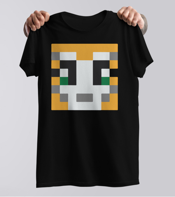 Stampylongnose Minecraft Cat Face Pixel T-Shirt
